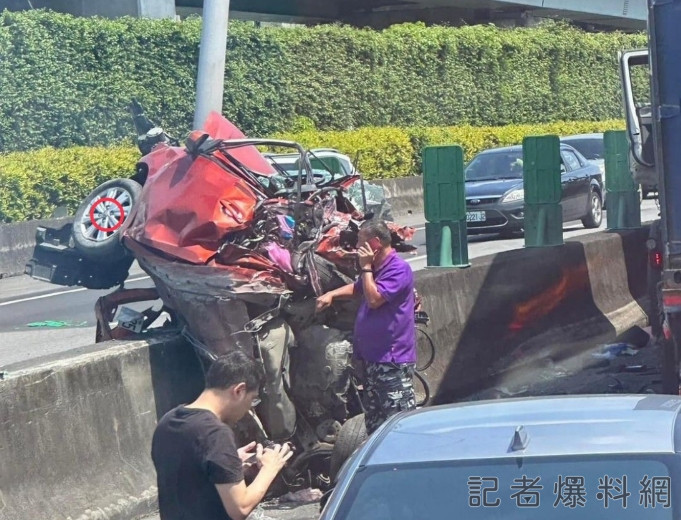 國道,連環車禍,擠壓變形,內湖